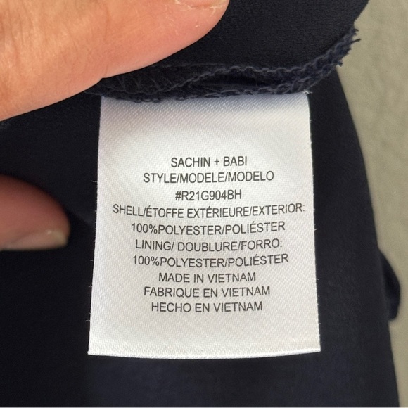 Anthro Sachin & Babi Cali Satin Midi Dress in Navy size 0 - Picture 12 of 14